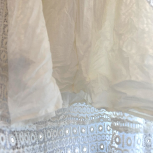 Boden Ivory Cotton Crochet Lace Boho Midi Skirt - Geometric A-Line - Size 6 - Picture 5 of 8